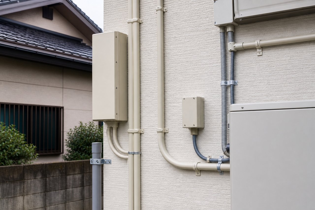 電設工事の作業風景